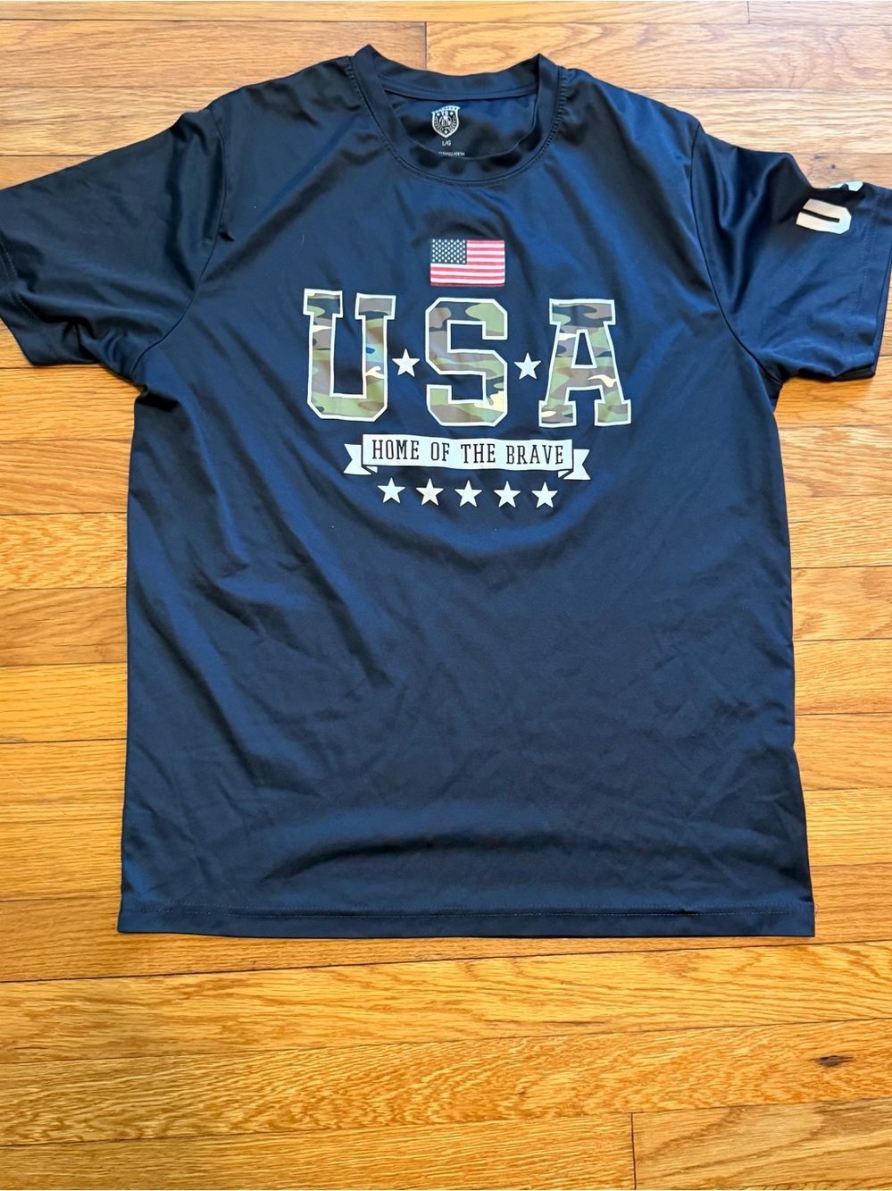 Eleven USA Camo Logo Short-Sleeve Men's Shirt - Navy
